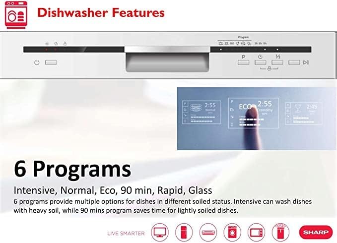 SHARP 12 Place Settings Dishwasher QW-MB612-SS3 - Teq Souq