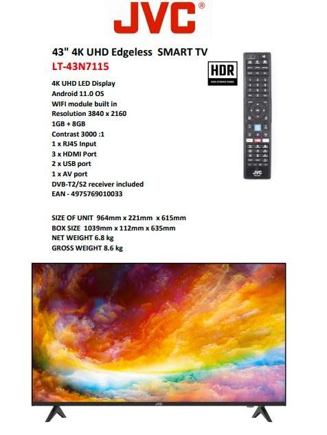 JVC 50" 4K UHD Smart Television LT-50N7105 - Teq Souq