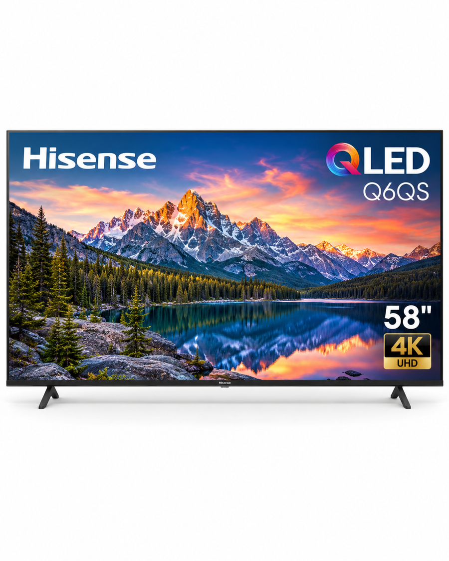 Hisense 58-Inch Q6QS QLED 4K UHD Smart TV (2025) – Quantum Dot Colour, Dolby Vision, Dolby Atmos, VIDAA OS, AI 4K Upscaler, Game Mode Plus, Black - Teq Souq
