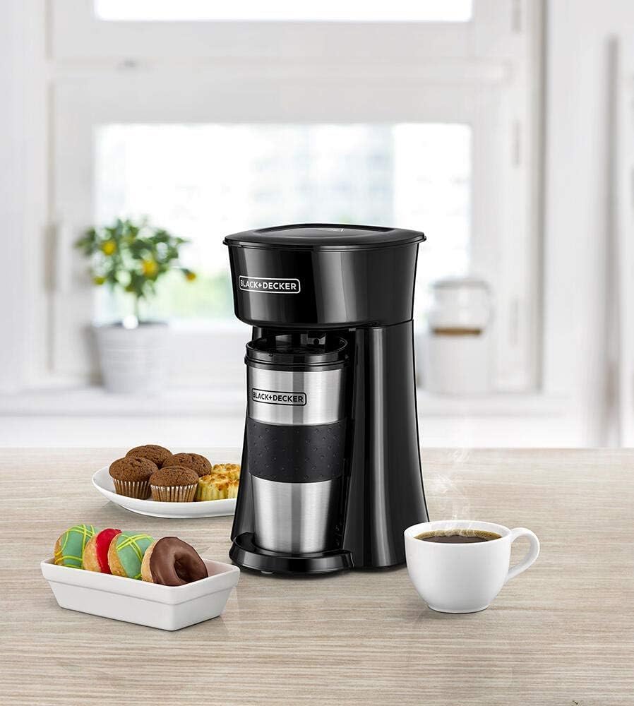 BLACK+DECKER 650W Coffee Machine Travel Mug DCT10-B5 - Teq Souq