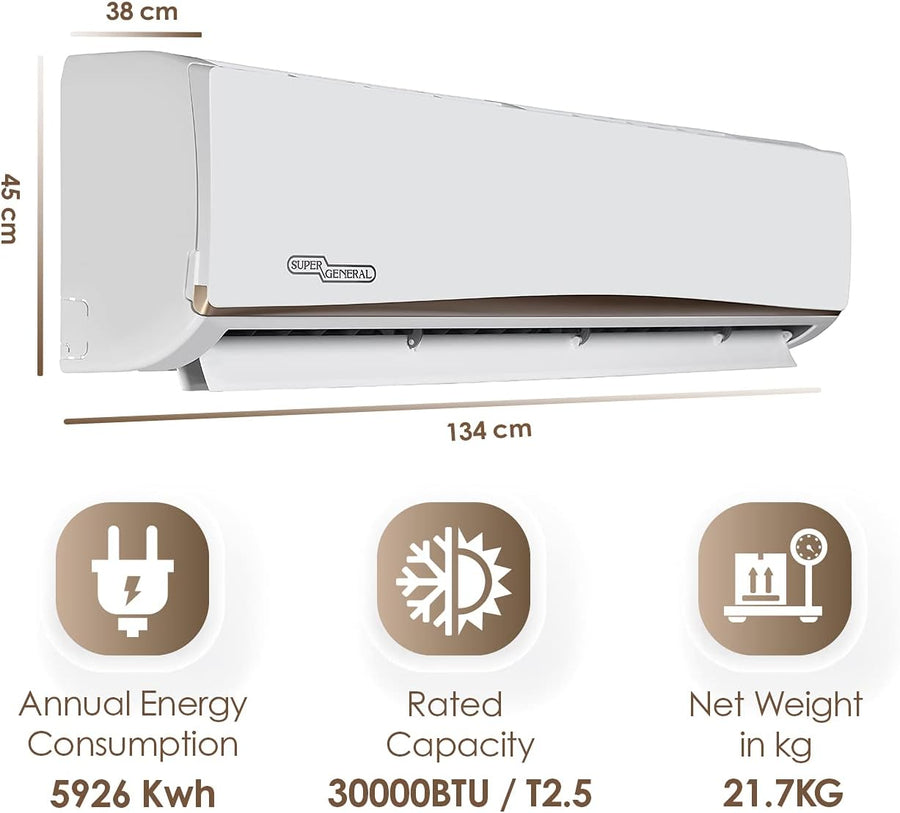 Super General 2.5 Ton Rotary Split Air Conditioner SGS316GE - Teq Souq