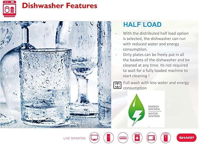 SHARP 12 Place Settings Dishwasher QW-MB612-SS3 - Teq Souq