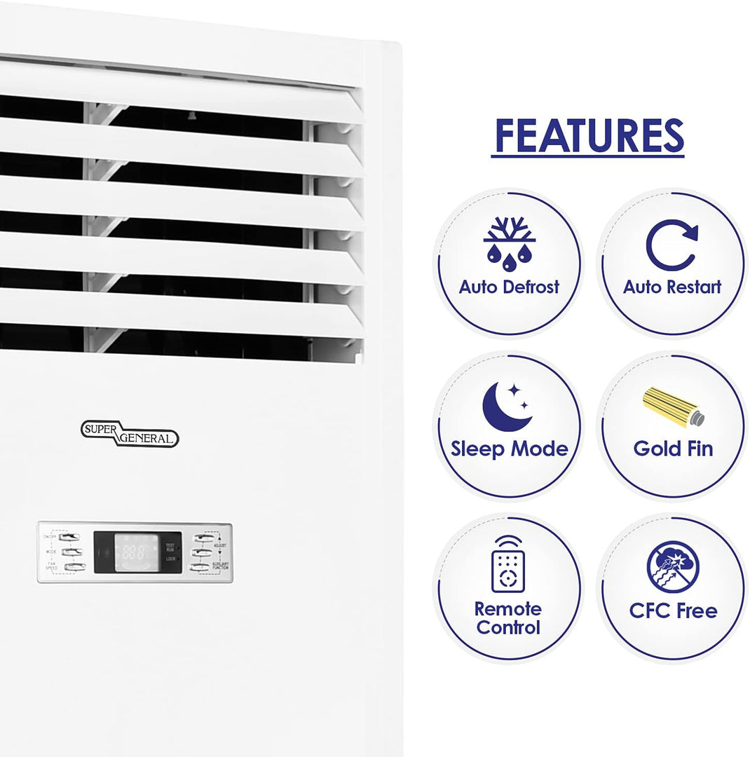 Super General 5 Ton Floor Standing Air Conditioner SGFS60GE - Teq Souq