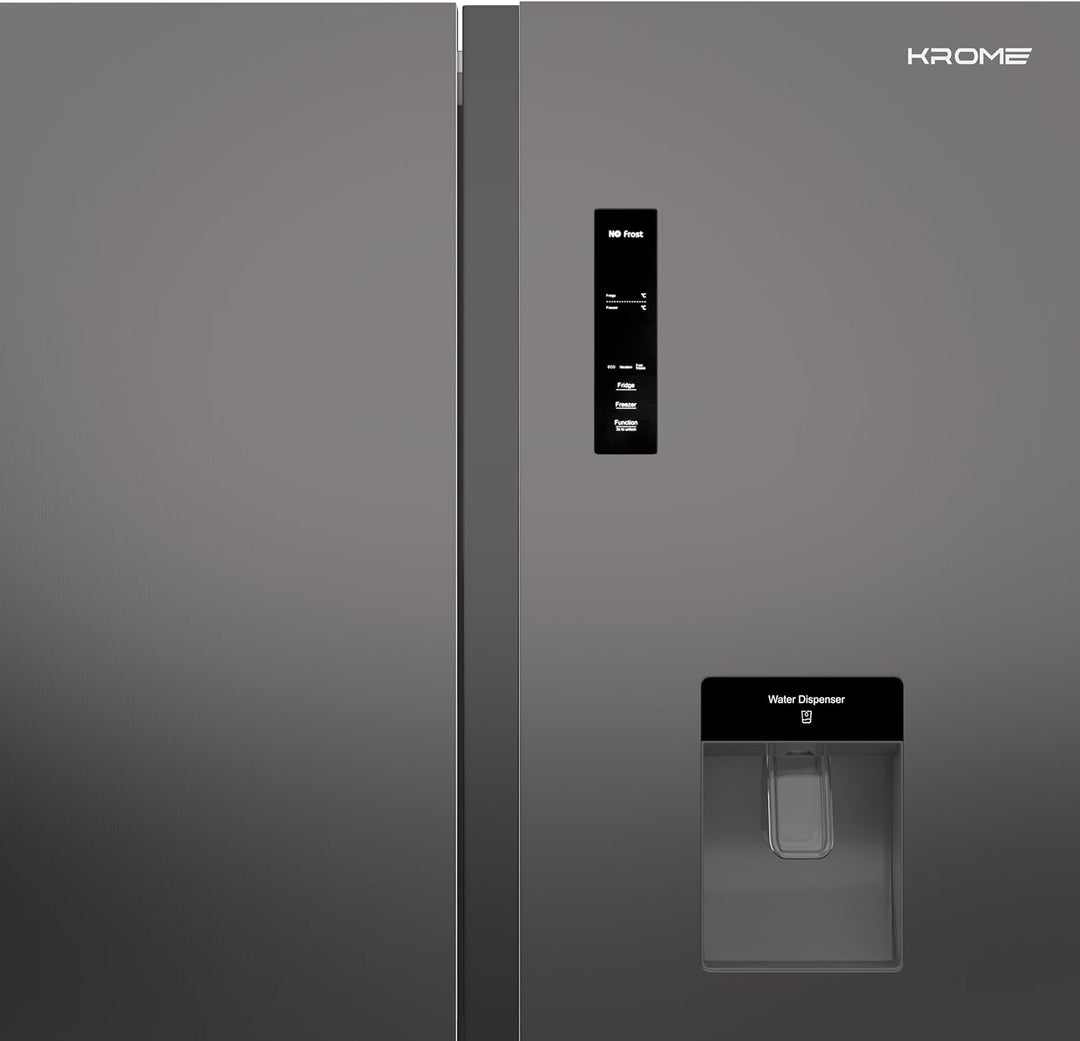 Krome 600L Side by Side Refrigerator with Water Dispenser KR-SBS600WM - Teq Souq