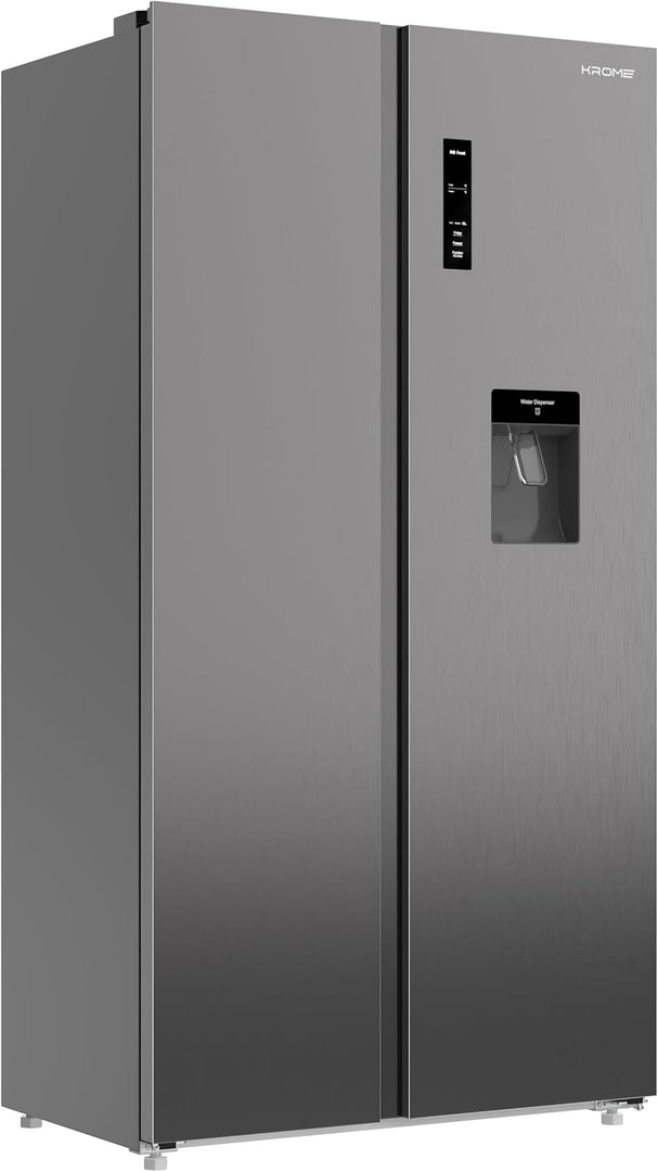 Krome 600L Side by Side Refrigerator with Water Dispenser KR-SBS600WM - Teq Souq