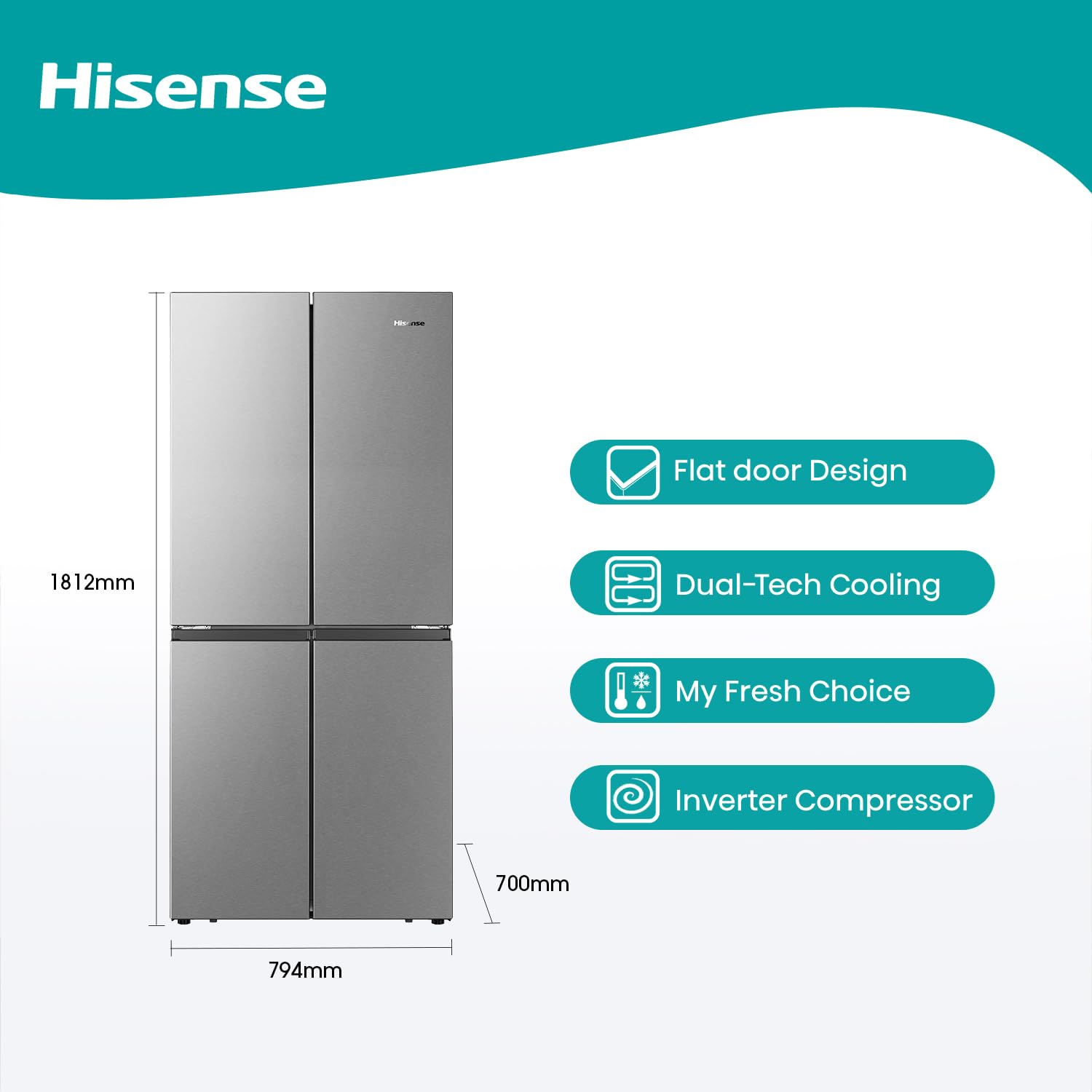 Hisense 561L Four Door Refrigerator RQ561N4AC1
