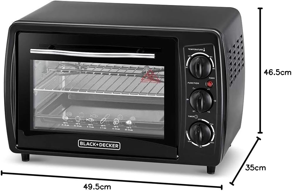 BLACK+DECKER 19L Double Glass Electric Oven TRO19RDG-B5
