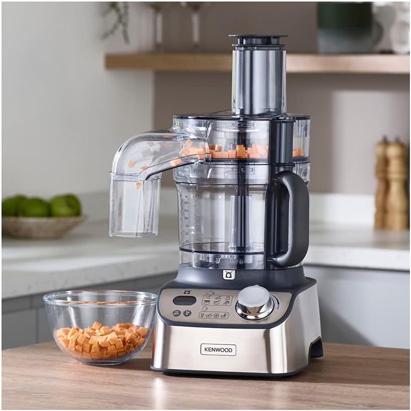 KENWOOD 1000W Food Processor with Blender, Grinder Mill, Dual Metal Whisk, Dough Maker, Citrus Juicer FDM71.690SS - Teq Souq