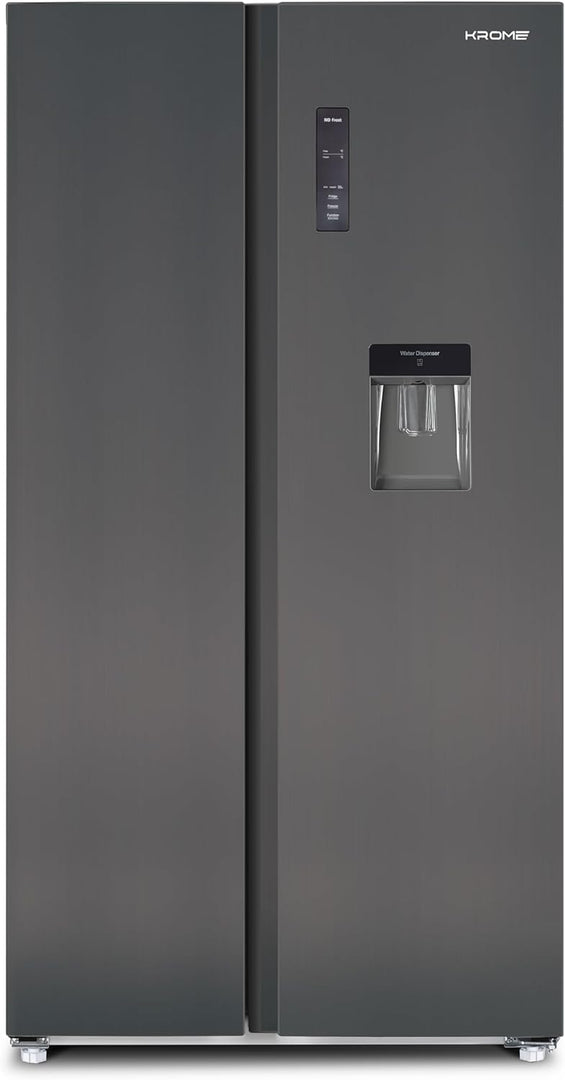 Krome 600L Side by Side Refrigerator with Water Dispenser KR-SBS600WM - Teq Souq