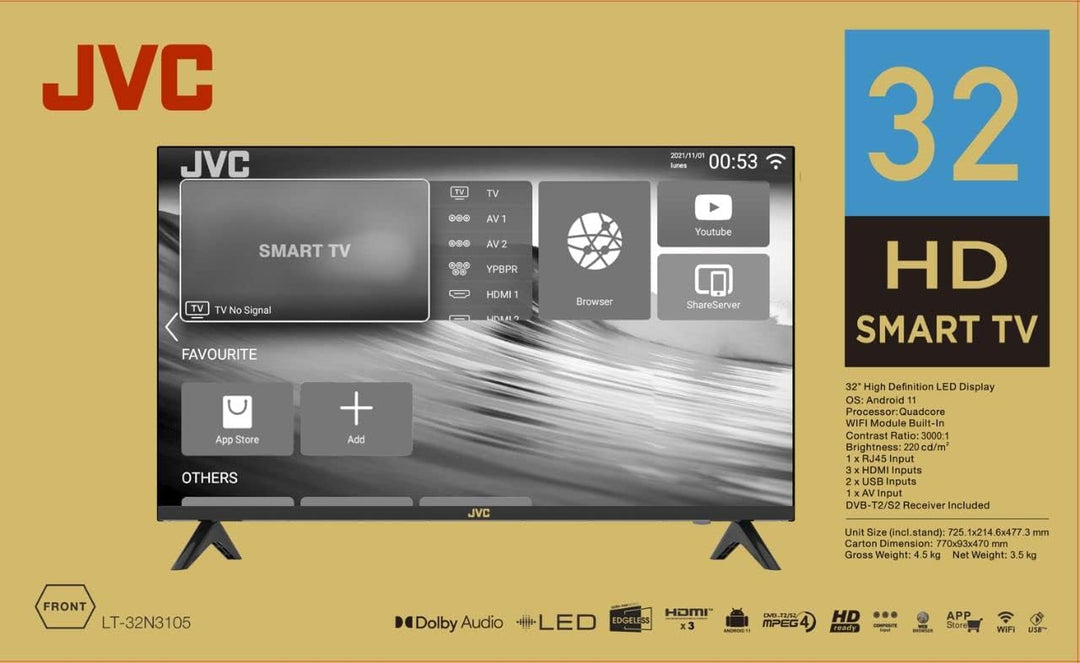 JVC 50" 4K UHD Smart Television LT-50N7105 - Teq Souq