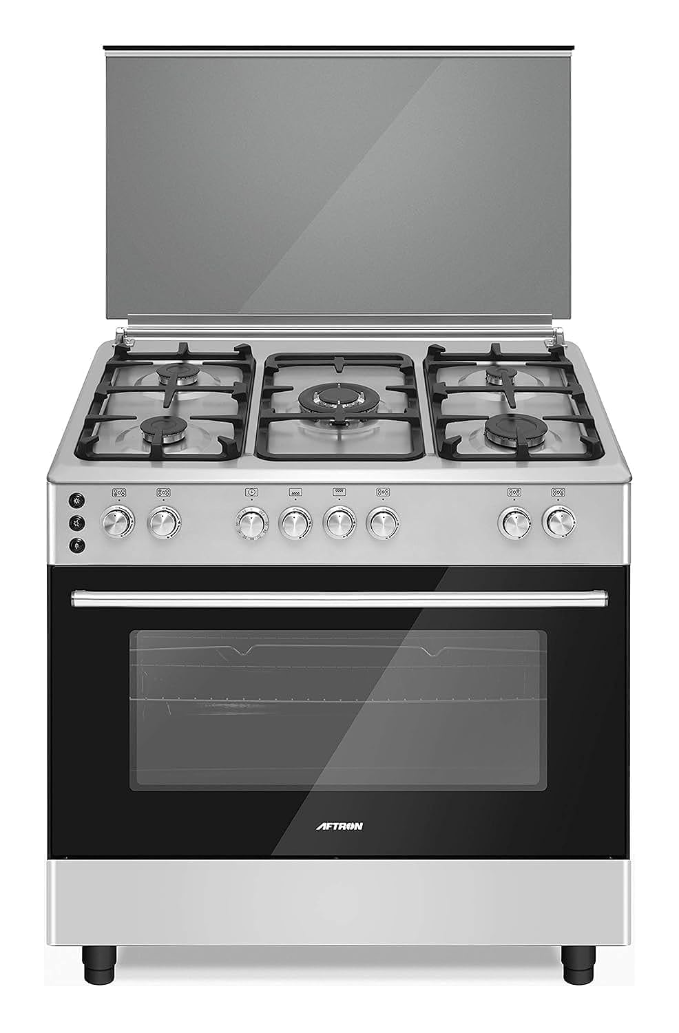AFTRON 90x60 5 Burners Gas Cooker AFGR9075CFSD - Teq Souq