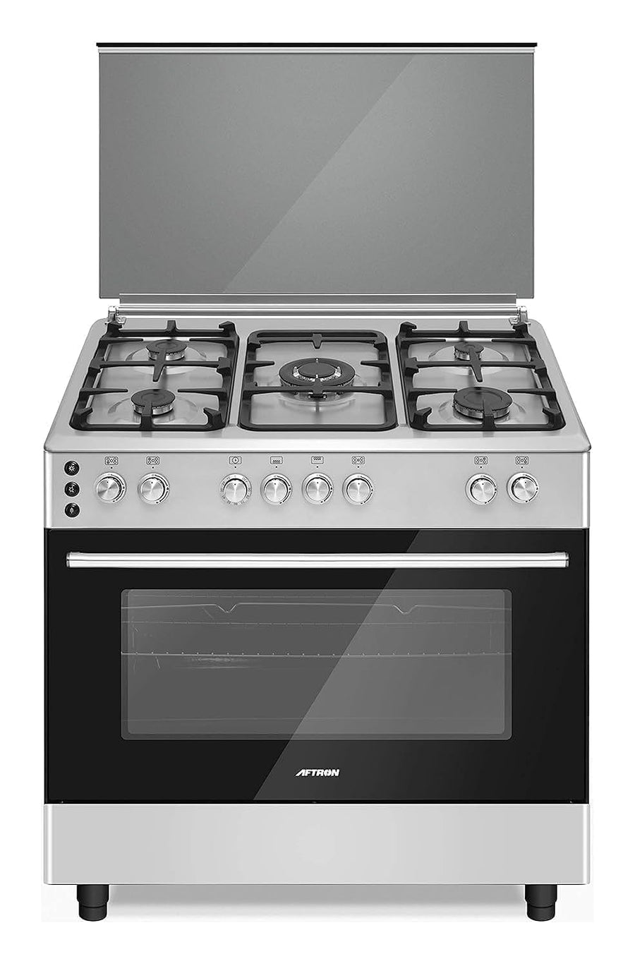 AFTRON 90x60 5 Burners Gas Cooker AFGR9075CFSD - Teq Souq