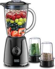 BLACK+DECKER 400W 1.0L Glass Jar Blender with 2Mills BX440G-B5 - Teq Souq