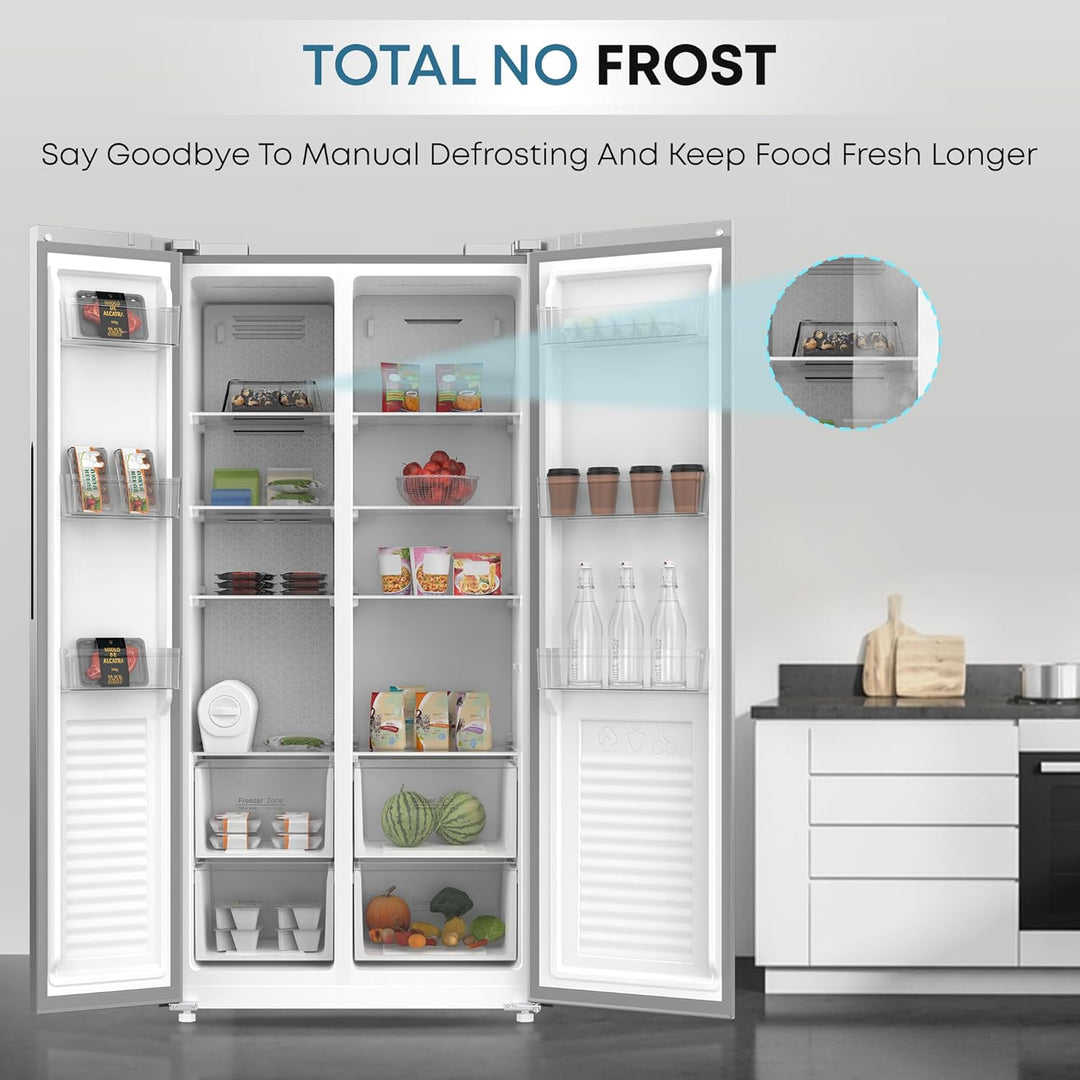 Krome 600L Side by Side Refrigerator with Water Dispenser KR-SBS600WM - Teq Souq