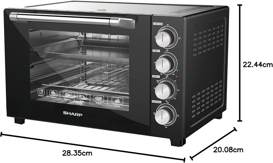 SHARP 100L Double Glass Electric Oven with Rotisserie & Convection EO-G120K-3 - Teq Souq
