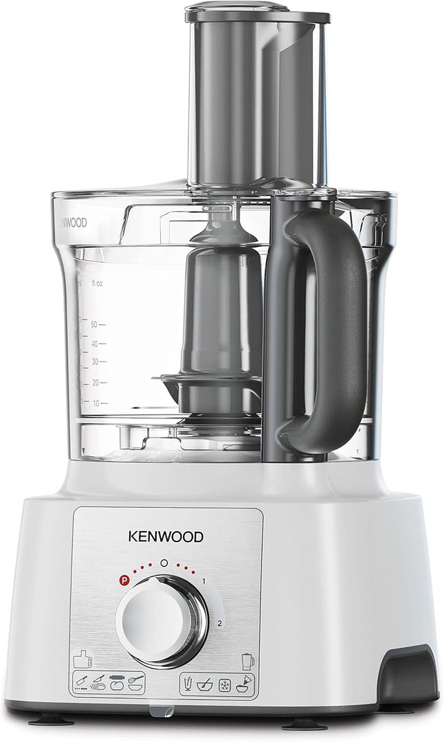 KENWOOD 1000W Food Processor With 3L Bowl, 2 Stainless Steel Disks, Blender, Grinder Mill, Whisk, Dough Maker FDP65.400WH
