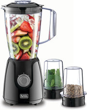 BLACK+DECKER 400W 1.0L Glass Jar Blender with 2Mills BX440G-B5 - Teq Souq