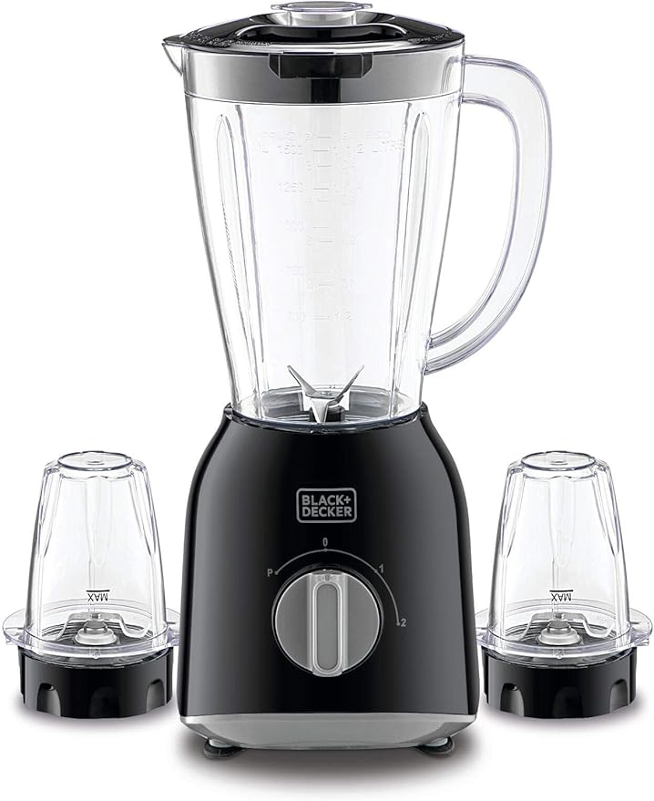 BLACK+DECKER 400W 1.5L Blender with 2 Mills BX365-B5 - Teq Souq