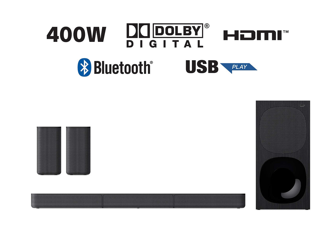 SONY 400W 5.1Ch Real Surround Soundbar with Dolby Digital Bluetooth Connectivity HT-S20R
