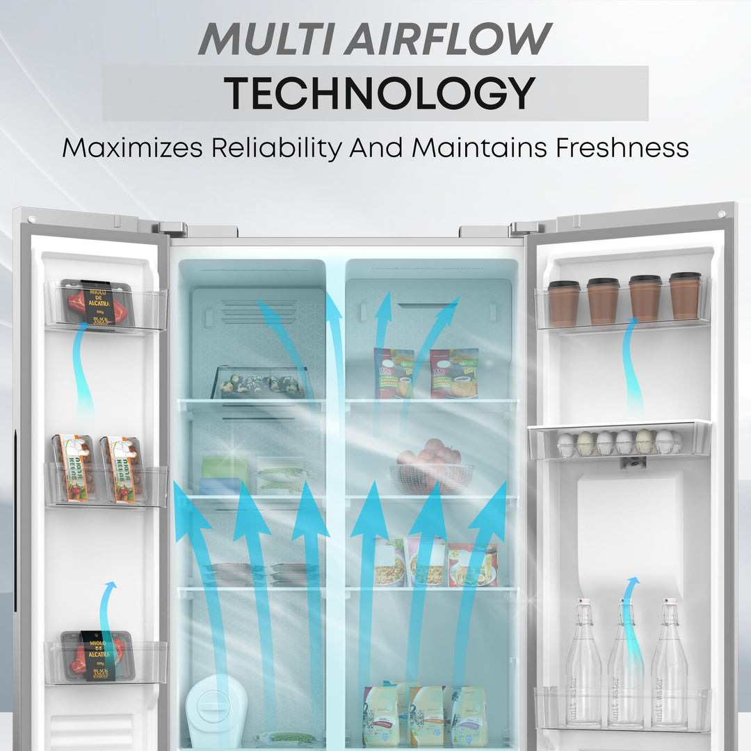 Krome 600L Side by Side Refrigerator with Water Dispenser KR-SBS600WM - Teq Souq