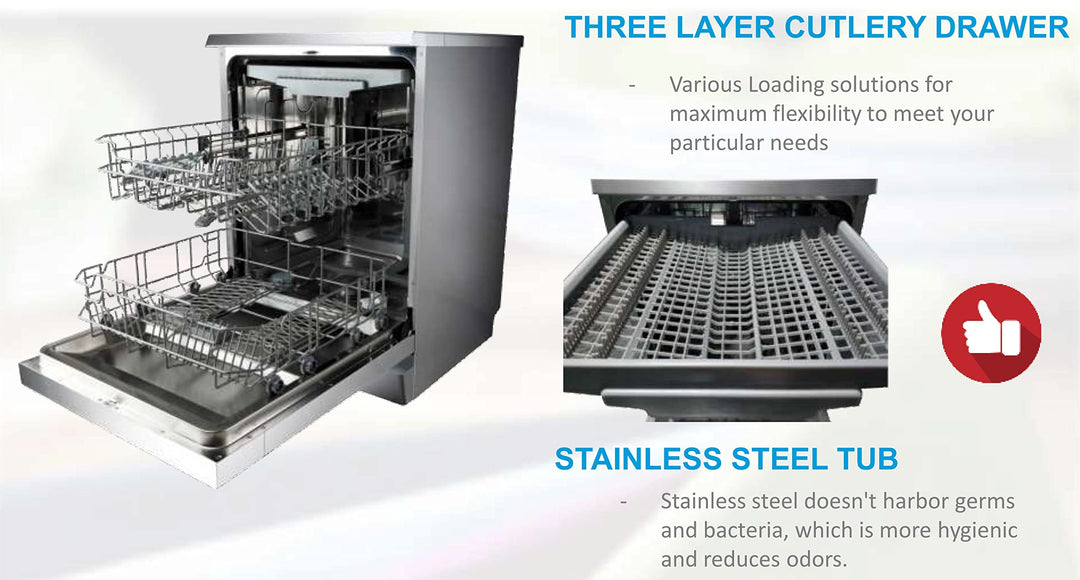 SHARP 14 Place Settings Dishwasher QW-MA814-SS3 - Teq Souq