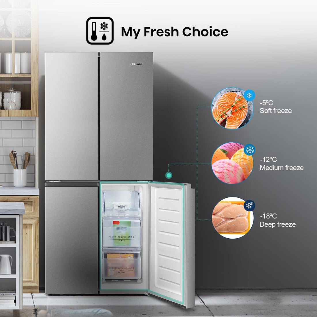 Hisense 561L Four Door Refrigerator RQ561N4AC1 - Teq Souq