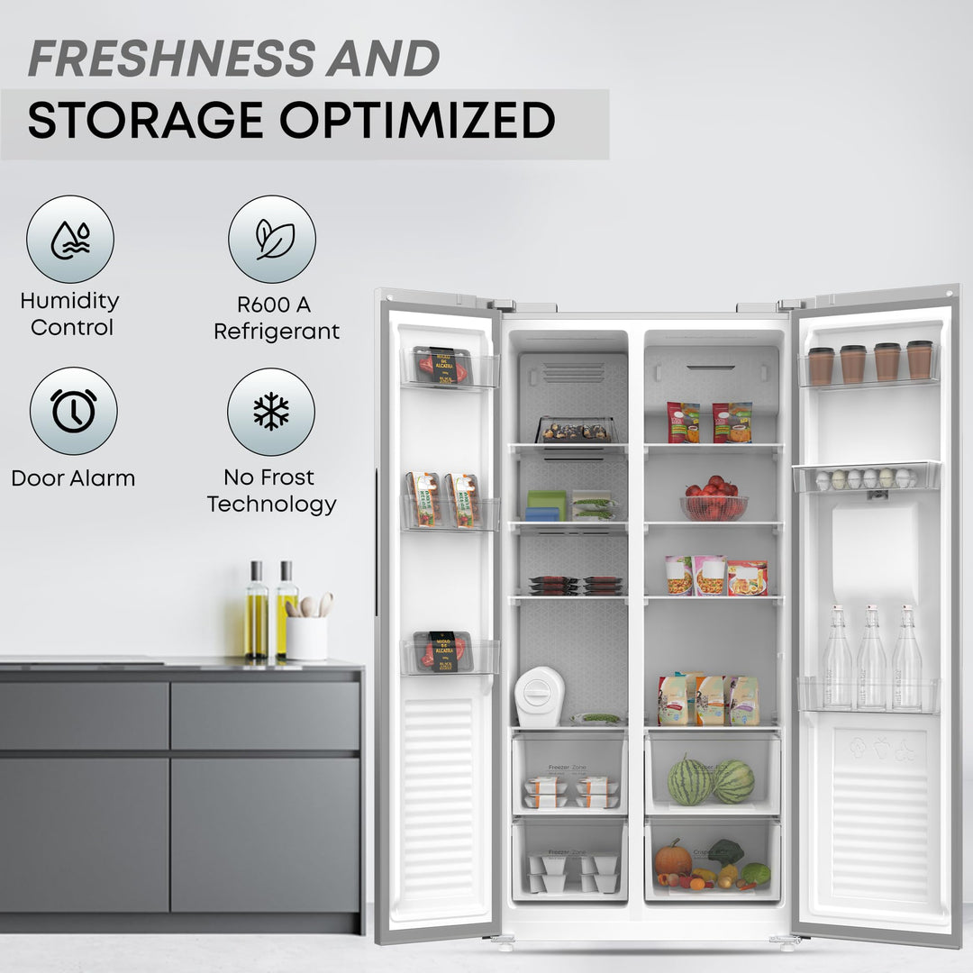 Krome 600L Side by Side Refrigerator with Water Dispenser KR-SBS600WM - Teq Souq