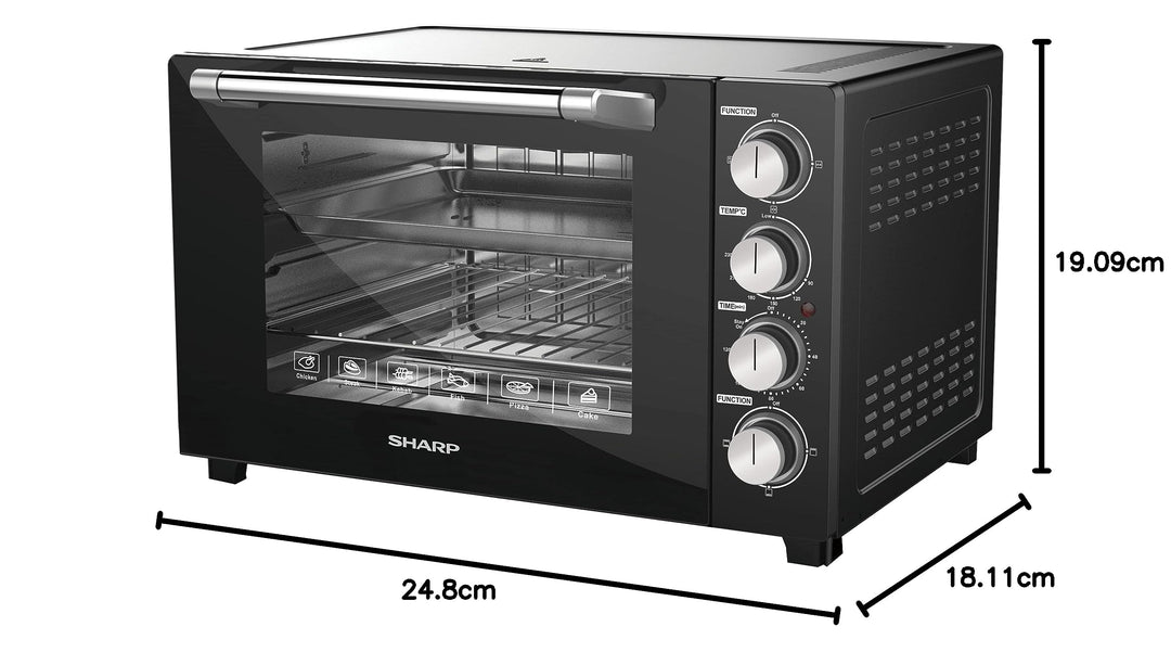 SHARP 42L Double Glass Electric Oven with Rotisserie & Convection EO-42NK-3 - Teq Souq