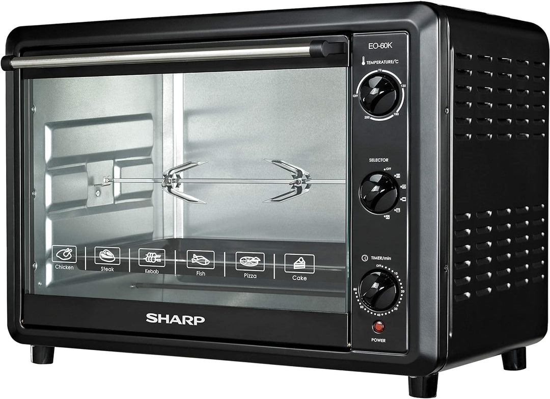 SHARP 60L Double Glass Electric Oven with Rotisserie & Convection EO-60NK-3 - Teq Souq