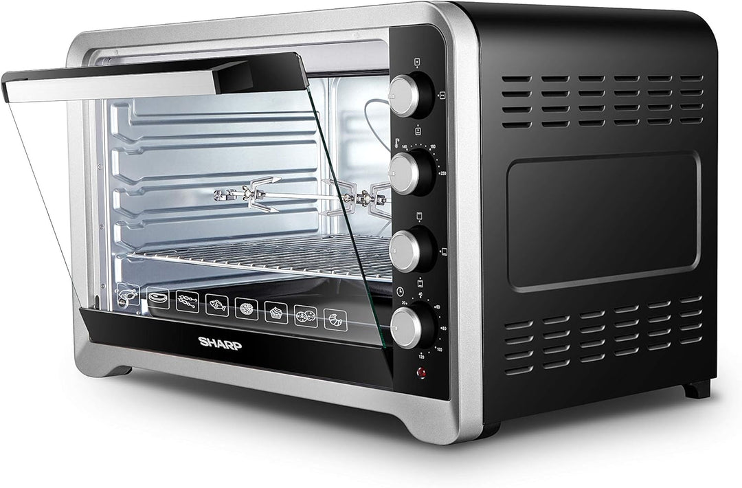 SHARP 100L Double Glass Electric Oven with Rotisserie & Convection EO-G120K-3 - Teq Souq