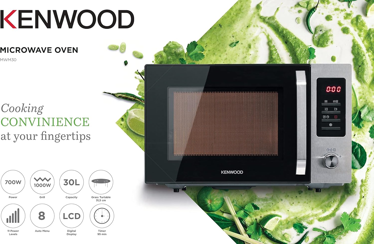 KENWOOD 30L Microwave Oven with Grill MWM30.000BK