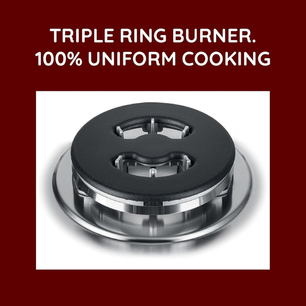 Ariston 90x60 cm Convection Oven Gas Cooking Range-5 Burners with 1 Triple Crown Sabaf AM9GC6KCX/MEA
