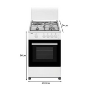 Akai 50 x 50cm 3 Gas Cooker + 1 Hotplate Cooking Range CRMA-503GHP