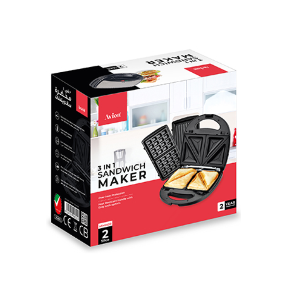 Avion 3 In 1 Sandwich Maker ASM803D