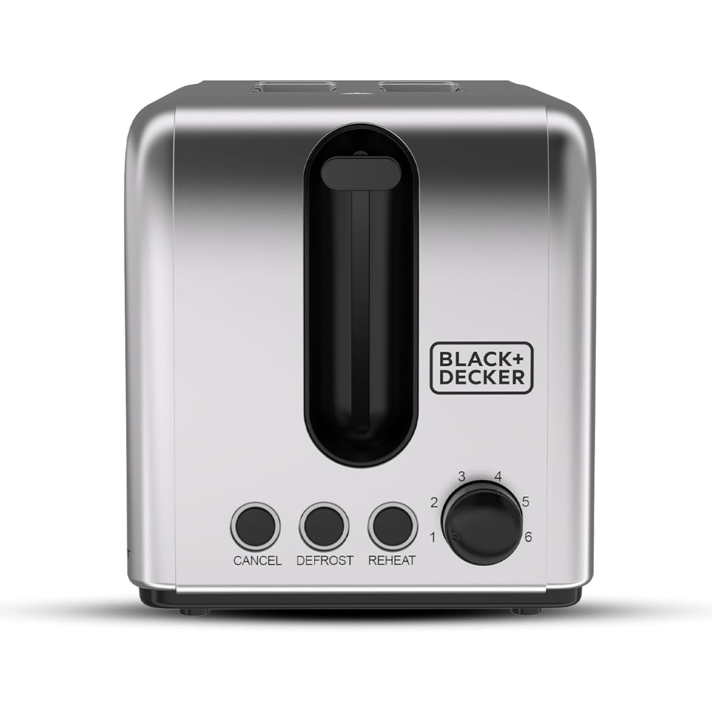 BLACK & DECKER 1050W 2 Slice S.Steel Toaster ET244-B5