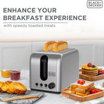 Load image into Gallery viewer, BLACK &amp; DECKER 1050W 2 Slice S.Steel Toaster ET244-B5
