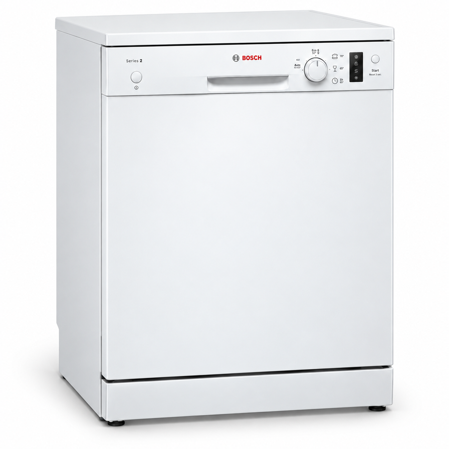 Bosch SMS26AW00M Series 2 Freestanding Dishwasher, 12 Place Settings, 6 Programs, ExtraDry, EcoSilence Drive, White