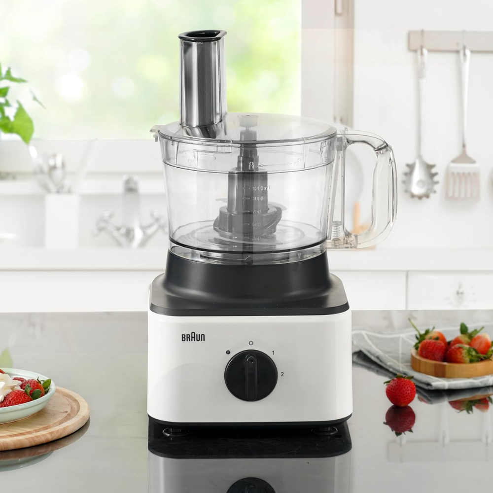 Braun Food Processor 8 in 1 System 750 Watts 2.1 L Bowl Capacity FP0132WH
