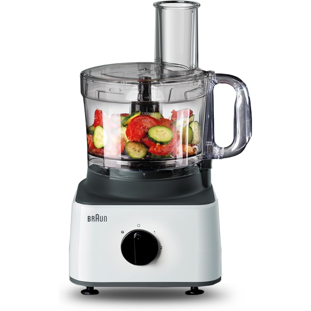 Braun Food Processor 8 in 1 System 750 Watts 2.1 L Bowl Capacity FP0132WH