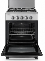 Load image into Gallery viewer, Nobel NGC5000 50×50cm Freestanding Gas Cooking Range – 4 Burners, Gas Oven &amp; Grill, Stainless Steel, Silver