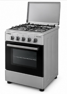 Nobel NGC5000 50×50cm Freestanding Gas Cooking Range – 4 Burners, Gas Oven & Grill, Stainless Steel, Silver