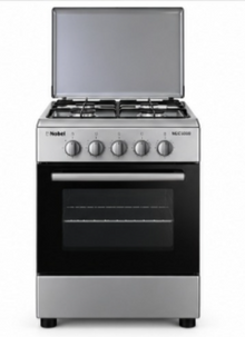 Nobel NGC5000 50×50cm Freestanding Gas Cooking Range – 4 Burners, Gas Oven & Grill, Stainless Steel, Silver