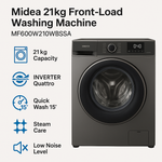 Load image into Gallery viewer, Midea 21kg Front-Load Washing Machine MF600W210WBSSA
