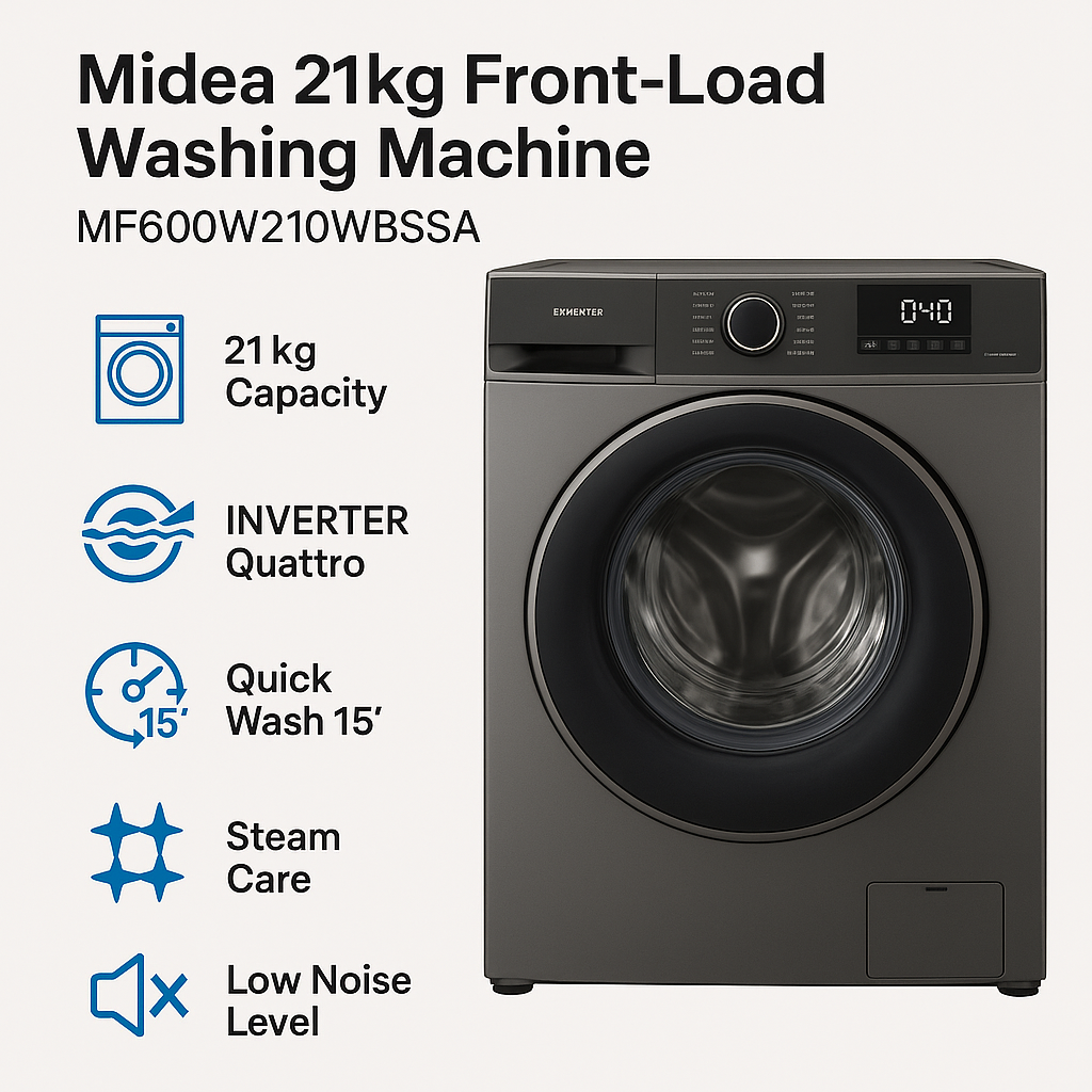Midea 21kg Front-Load Washing Machine MF600W210WBSSA