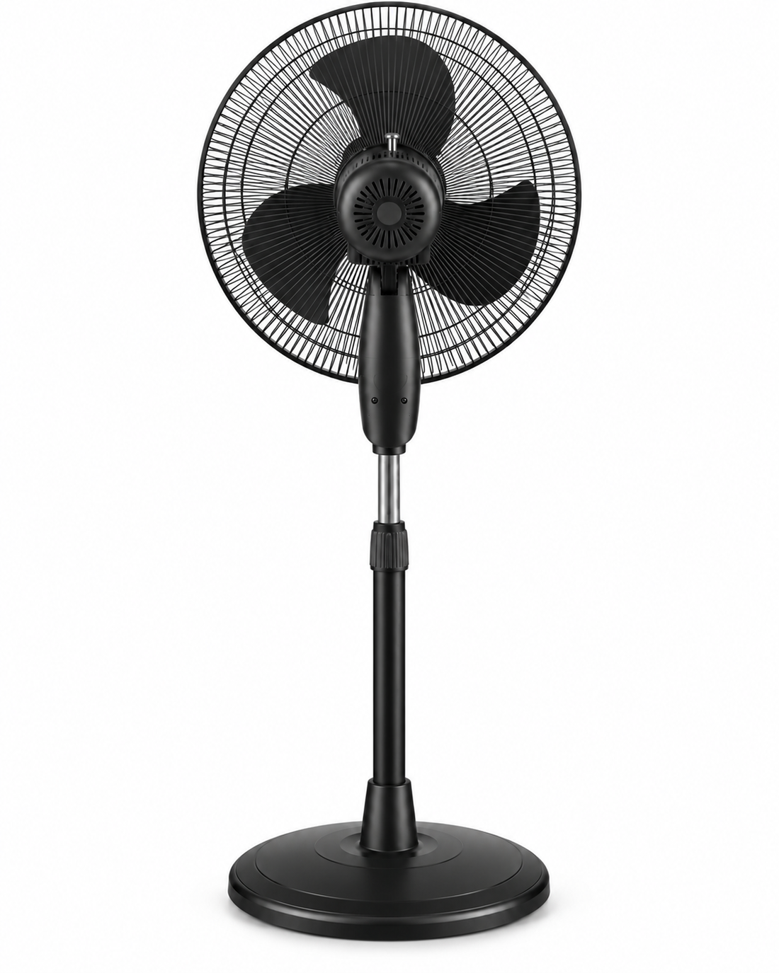 Havells Glanzo FOSGZBLK16021 16-Inch Pedestal Stand Fan – 50W Copper Motor, 3 Blades, 3 Speeds, Adjustable Height, Black - Teq Souq