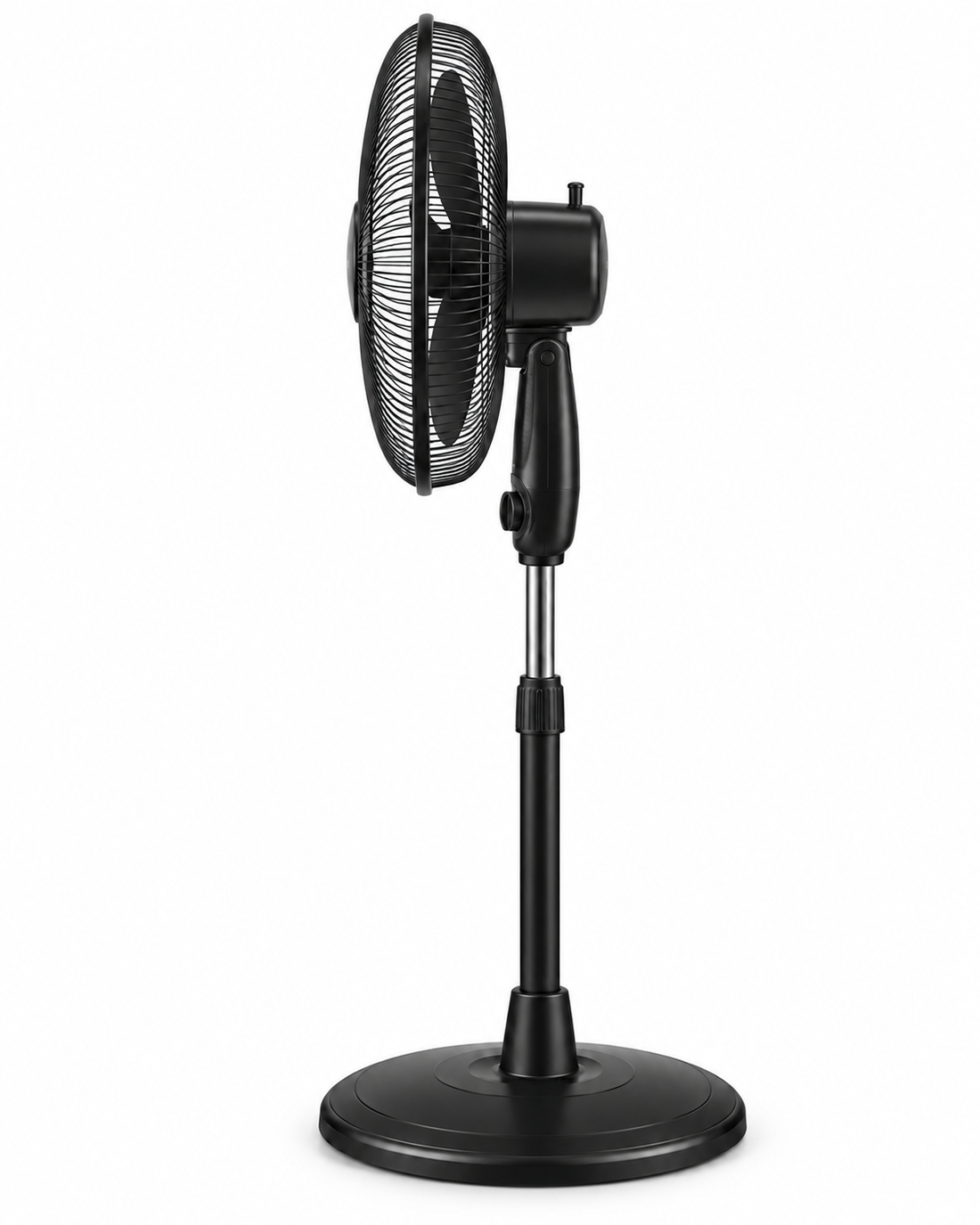 Havells Glanzo FOSGZBLK16021 16-Inch Pedestal Stand Fan – 50W Copper Motor, 3 Blades, 3 Speeds, Adjustable Height, Black - Teq Souq