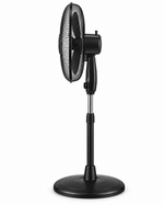 Load image into Gallery viewer, Havells Glanzo FOSGZBLK16021 16-Inch Pedestal Stand Fan – 50W Copper Motor, 3 Blades, 3 Speeds, Adjustable Height, Black - Teq Souq
