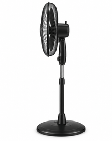 Havells Glanzo FOSGZBLK16021 16-Inch Pedestal Stand Fan – 50W Copper Motor, 3 Blades, 3 Speeds, Adjustable Height, Black - Teq Souq