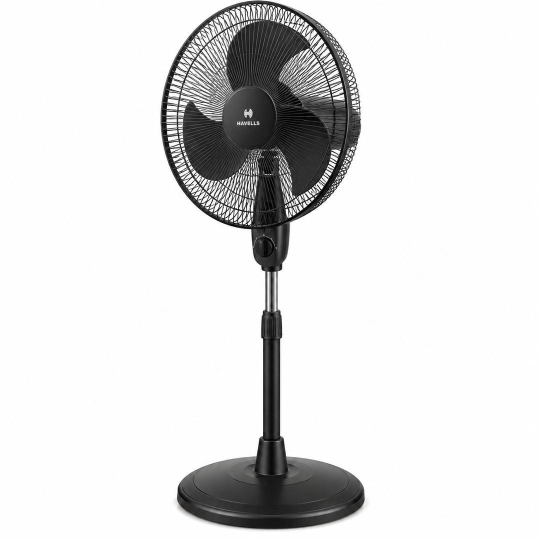Havells Glanzo FOSGZBLK16120 16-Inch Pedestal Stand Fan – Black - Teq Souq