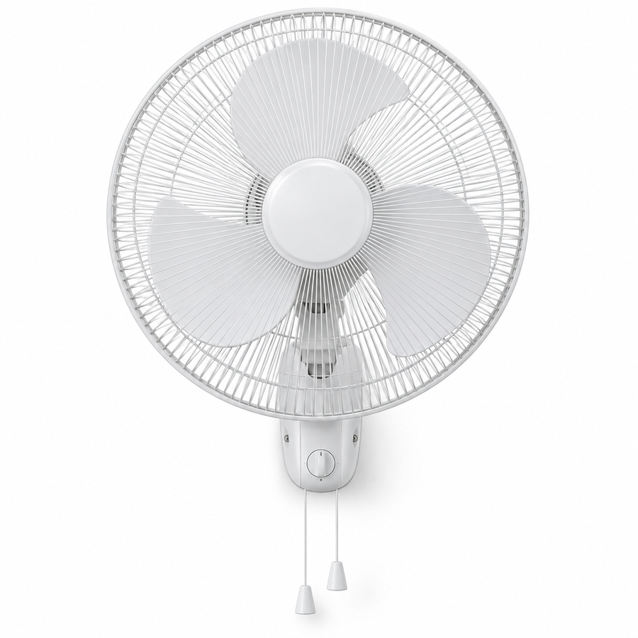 Havells FOWSBWHT16021 Standard 16-Inch Wall Fan – 50W Copper Motor, 3 Blades, 3 Speeds, Pull Cord Control, White - Teq Souq